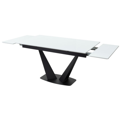 Стол Ниагара 140 Белый, стекло / черный каркас М-City