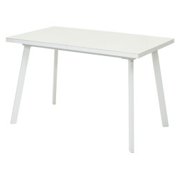 Стол ФИН 120 Латте, стекло/ Белый каркас М-City
