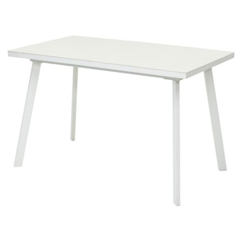 Стол ФИН 120 Латте, стекло/ Белый каркас М-City