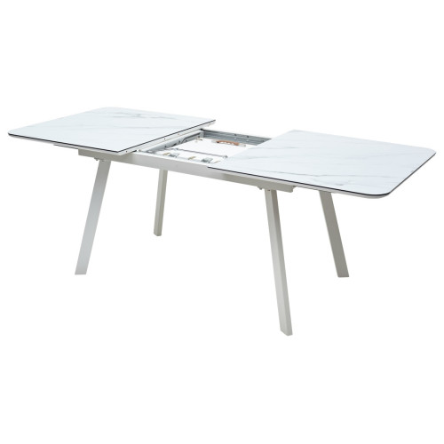 Стол ARUBA 140 GREY-WHITE/ WHITE глазурованное стекло М-City