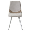 Стул ELLEN WZ2042-02 светло-бежевый фактурный велюр/ RU-09 серо-бежевый/ белый каркас М-City