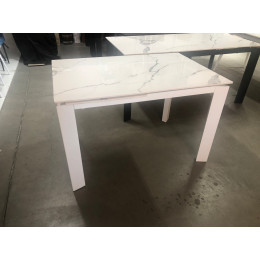 Стол CORNER 120 GLOSS STATUARIO WHITE SINTERED STONE / WHITE М-City