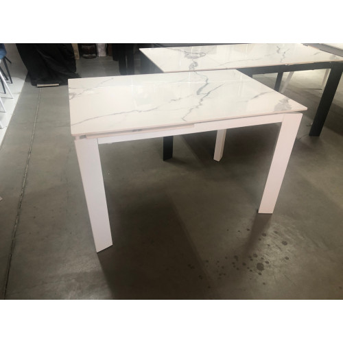 Стол CORNER 120 GLOSS STATUARIO WHITE SINTERED STONE / WHITE М-City