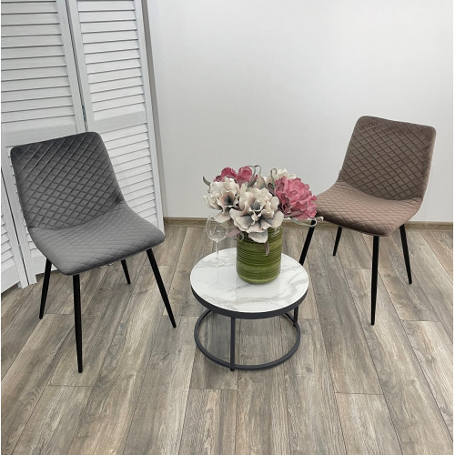 Стул TINTIN BLUVEL-14 GREY / черный каркас М-City