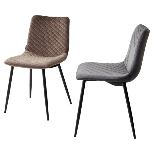 Стул TINTIN BLUVEL-14 GREY / черный каркас М-City