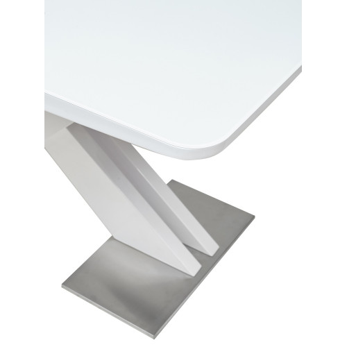 Стол CONTI 140 WHITE GLASS белый глянец М-City