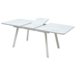 Стол ARUBA 140 GREY-WHITE/ WHITE глазурованное стекло М-City