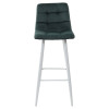 Барный стул LECCO UF910-14 DARK GREEN, велюр/белый каркас М-City