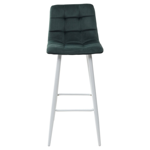 Барный стул LECCO UF910-14 DARK GREEN, велюр/белый каркас М-City