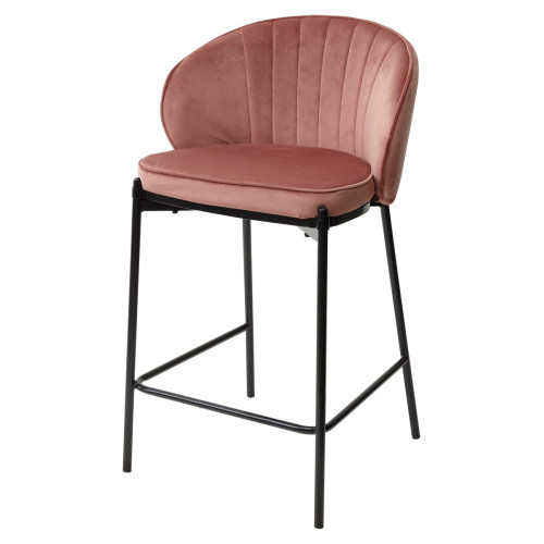 Полубарный стул WENDY BLUVEL-52 PINK (H=65cm), велюр М-City