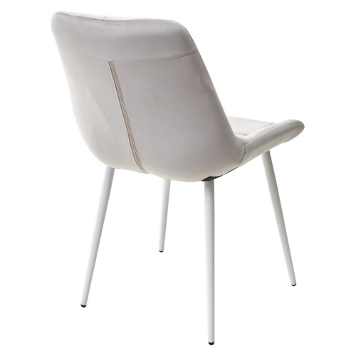 Стул ХОФМАН, цвет светло-серый #H09, велюр / белый каркас 4 шт./1 к М-City