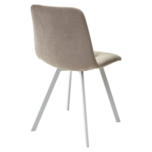 Стул CHILLI-Q SQUARE латте #25, велюр / белый каркас М-City