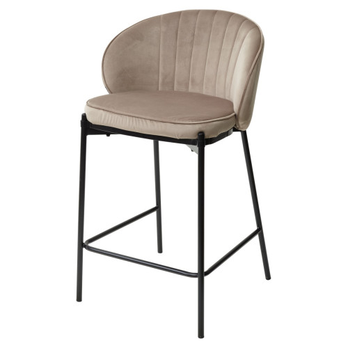 Полубарный стул WENDY BLUVEL-40 BEIGE (H=65), велюр М-City