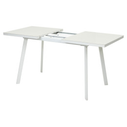 Стол ФИН 120 Латте, стекло/ Белый каркас М-City