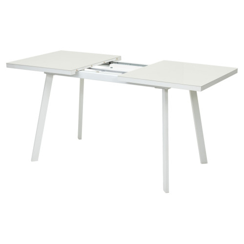 Стол ФИН 120 Латте, стекло/ Белый каркас М-City