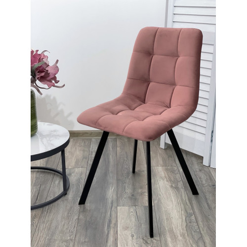 Стул CHILLI-Q SQUARE розовый #15, велюр / черный каркас М-City
