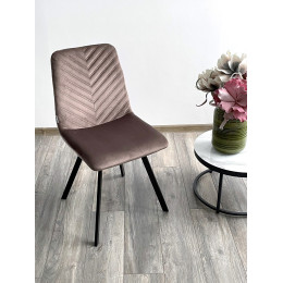 Стул ELODIE BLUVEL-38 латте, велюр/ черный каркас М-City