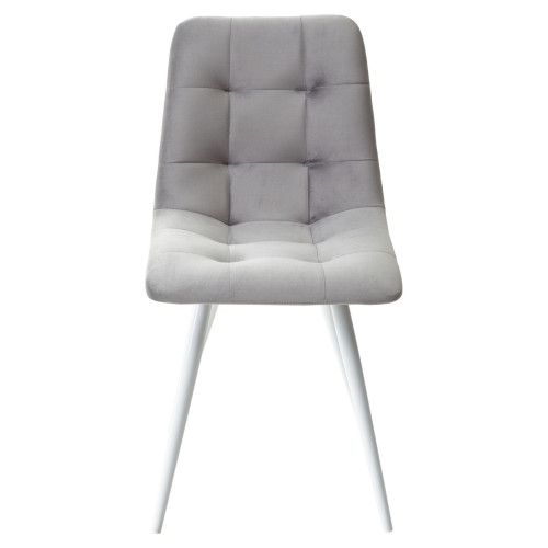 Стул CHILLI-Q светло-серый #26, велюр / белый каркас М-City