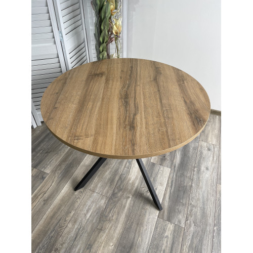 Стол ВЕГА D100 Дуб Шерман коньяк/ черный каркас М-City