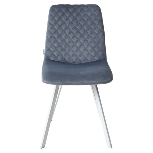 Стул DAIQUIRI BLUVEL-06 BLUE / белый каркас, велюр М-City