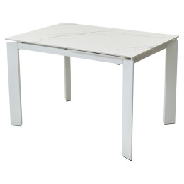 Стол CORNER 120 GLOSS STATUARIO WHITE SINTERED STONE / WHITE М-City