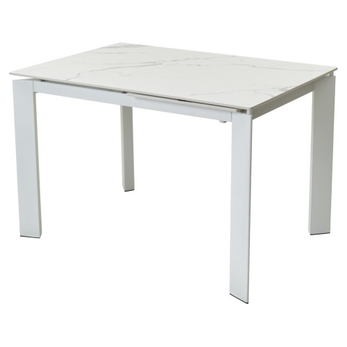 Стол CORNER 120 GLOSS STATUARIO WHITE SINTERED STONE / WHITE М-City