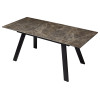 Стол Морис 140 Коричневый мрамор матовый, керамика / черный каркас М-City