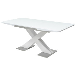 Стол CONTI 140 WHITE GLASS белый глянец М-City