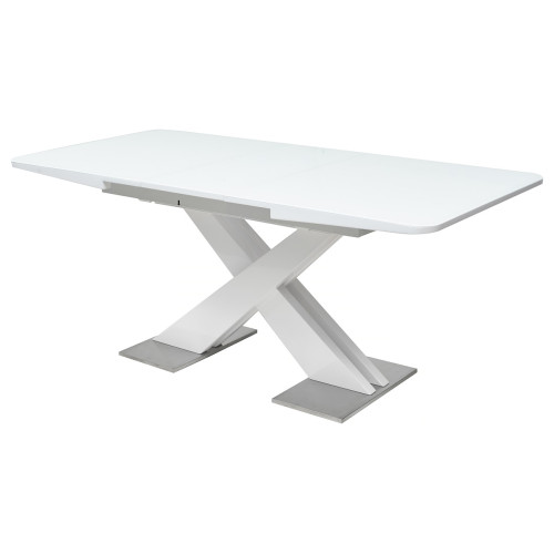Стол CONTI 140 WHITE GLASS белый глянец М-City