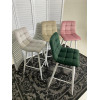 Барный стул LECCO UF910-14 DARK GREEN, велюр/белый каркас М-City