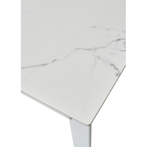 Стол CORNER 120 GLOSS STATUARIO WHITE SINTERED STONE / WHITE М-City