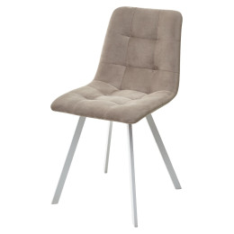 Стул CHILLI-Q SQUARE латте #25, велюр / белый каркас М-City