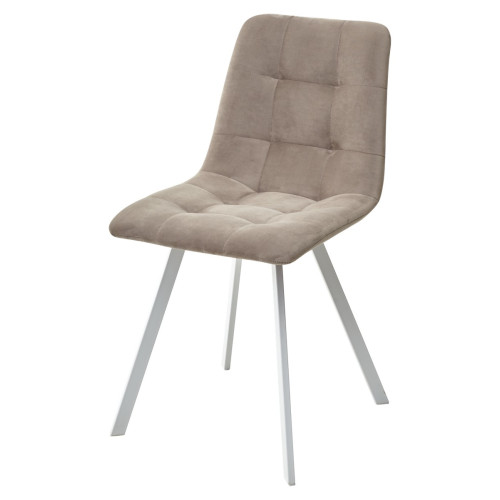 Стул CHILLI-Q SQUARE латте #25, велюр / белый каркас М-City