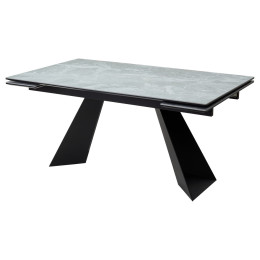 Стол Купер 160 Серый мрамор матовый, керамика / черный каркас М-City