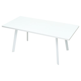 Стол ФИН 120 Белый, стекло/ Белый каркас М-City