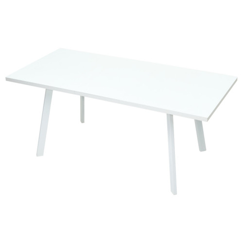 Стол ФИН 120 Белый, стекло/ Белый каркас М-City