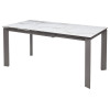 Стол CORNER 120 VOLAKAS WHITE Белый мрамор глянцевый, керамика/ GREY1 М-City
