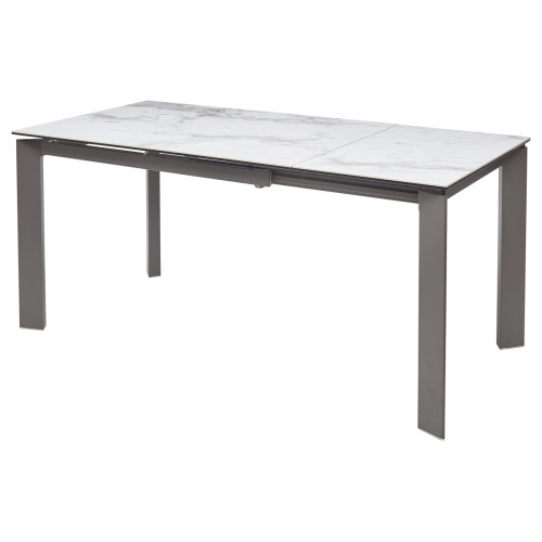 Стол CORNER 120 VOLAKAS WHITE Белый мрамор глянцевый, керамика/ GREY1 М-City