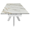 Стол BELLUNO 160 KL-188 Контрастный мрамор матовый, итальянская керамика/ белый каркас М-City