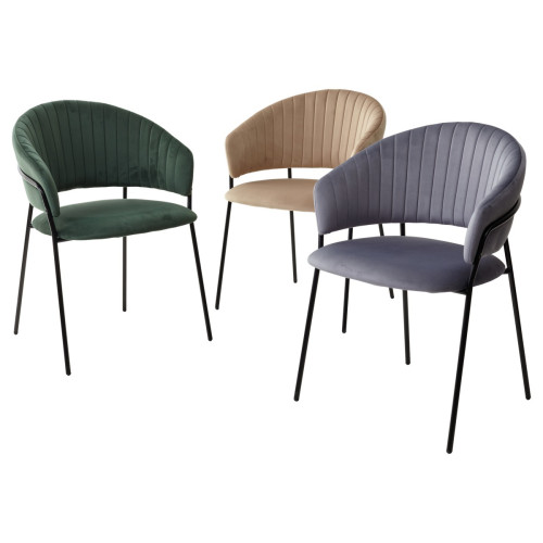 Стул ГЕММА, цвет серый #H14, велюр / черный каркас М-City