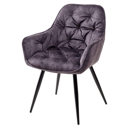 Стул MALTA 912-06 темно-серый, велюр/черный каркас M-City