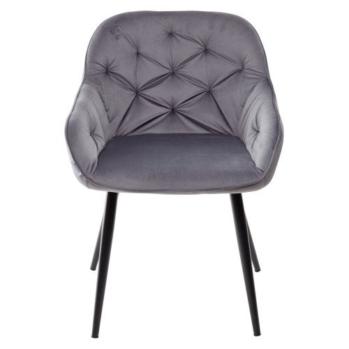 Стул BREEZE BLUVEL-14 GREY, велюр/ черный каркас М-City