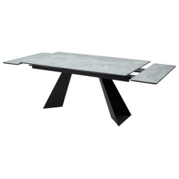Стол Купер 160 Серый мрамор матовый, керамика / черный каркас М-City