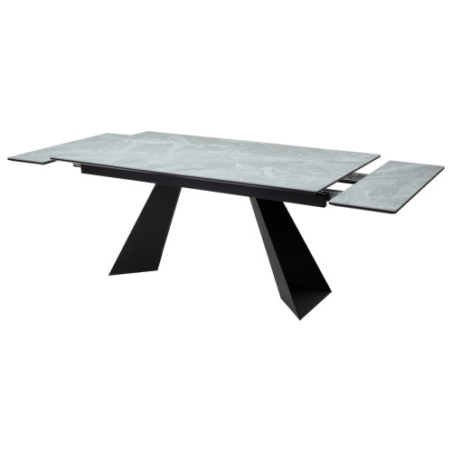 Стол Купер 160 Серый мрамор матовый, керамика / черный каркас М-City