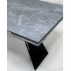 Стол Купер 160 Серый мрамор матовый, керамика / черный каркас М-City