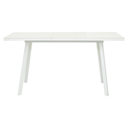 Стол ФИН 140 Латте, стекло/ Белый каркас М-City