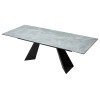 Стол Купер 160 Серый мрамор матовый, керамика / черный каркас М-City