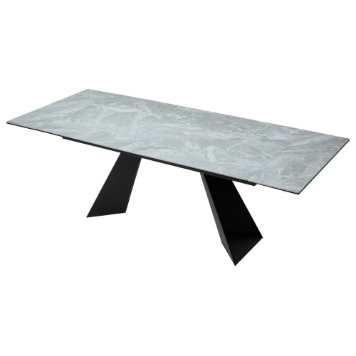 Стол Купер 160 Серый мрамор матовый, керамика / черный каркас М-City
