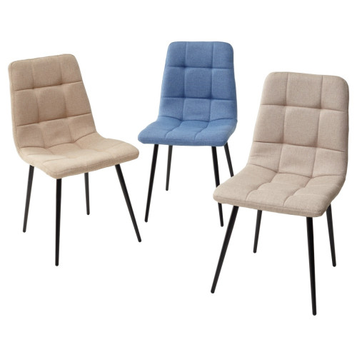 Стул ДИЛАН, цвет кремовый, ткань / черный каркас М-City