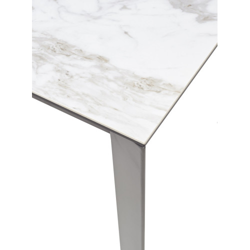 Стол CORNER 120 VOLAKAS WHITE Белый мрамор глянцевый, керамика/ GREY1 М-City